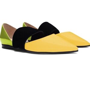 Elegant Yellow and Black Women's Flats